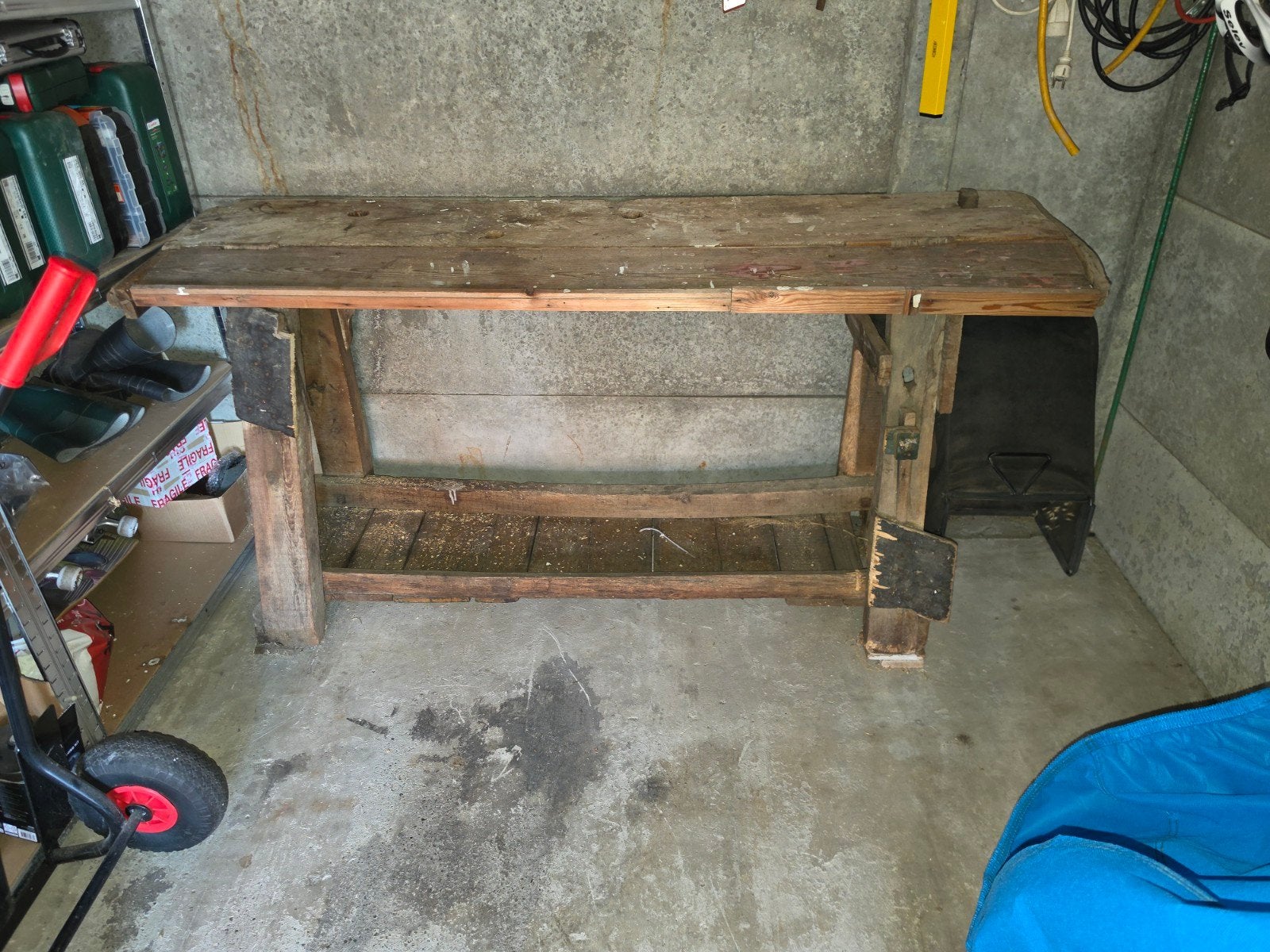 oude authentieke werkbank, Enlèvement, Utilisé, 170 cm ou plus