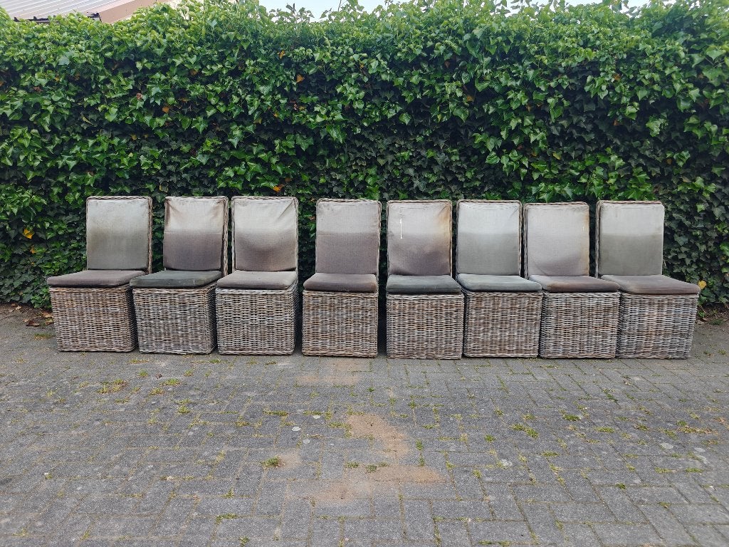 Rieten tuinstoelen, Ophalen, Gebruikt, Hout