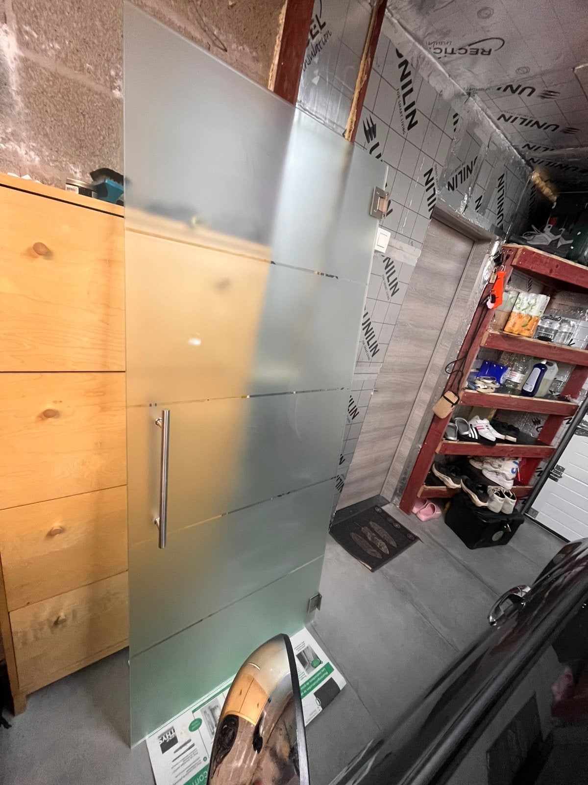 Porte en verre de 83cm, Bricolage & Construction, Enlèvement, Comme neuf