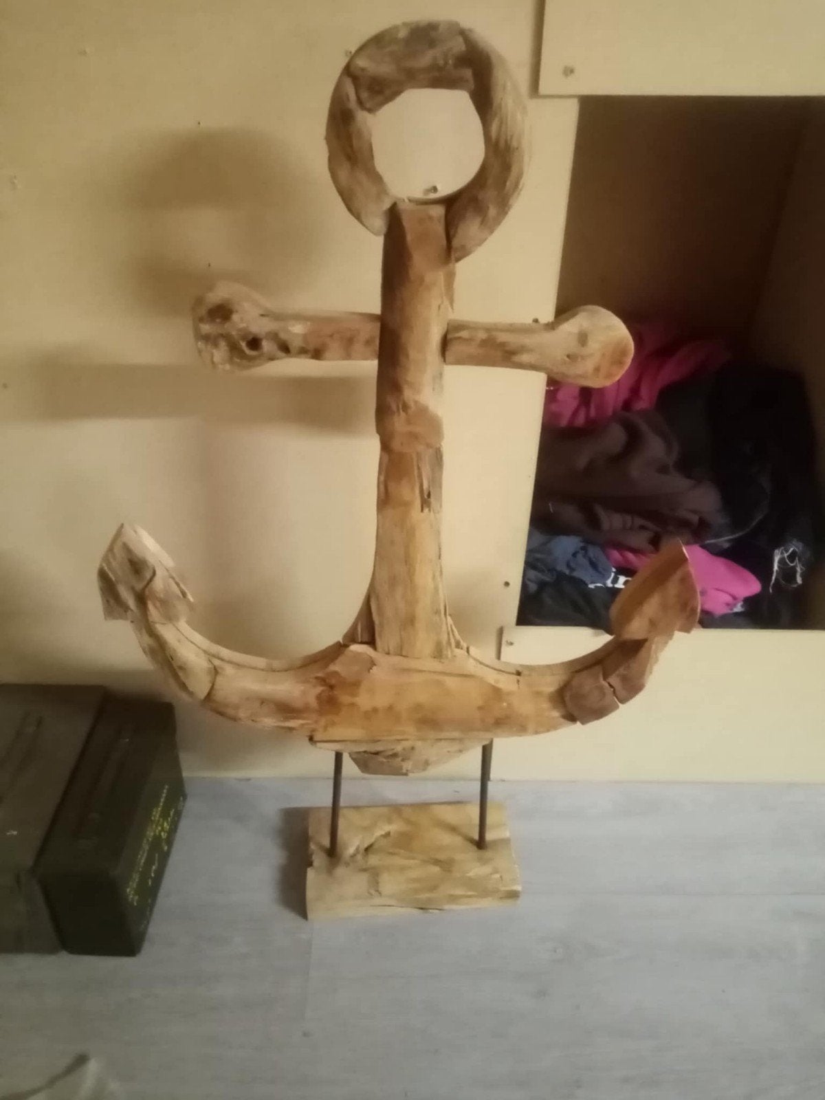 Houten Anker Beeld, Ophalen, Op sokkel, Hout, Beeld