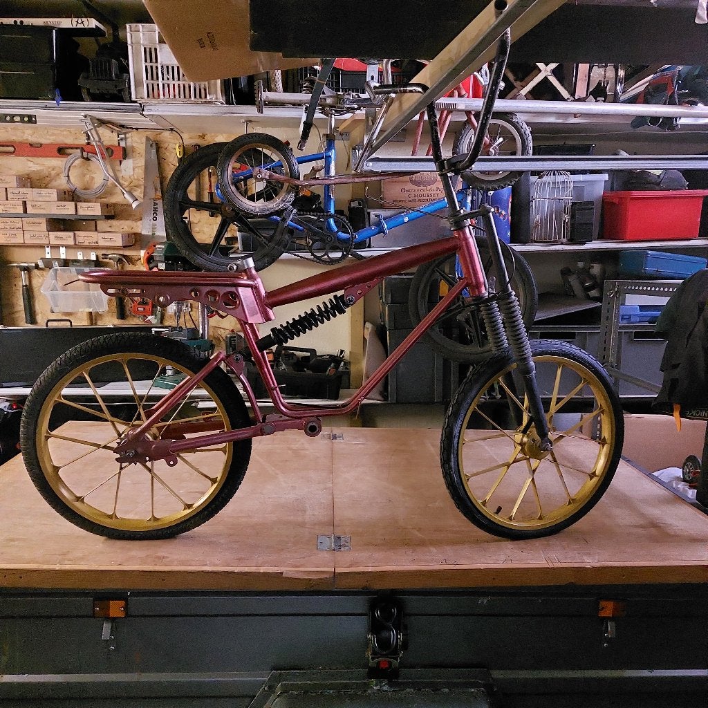 70's bmx met voor en achtervering, Staal, Trommelrem, Ophalen, Overige merken