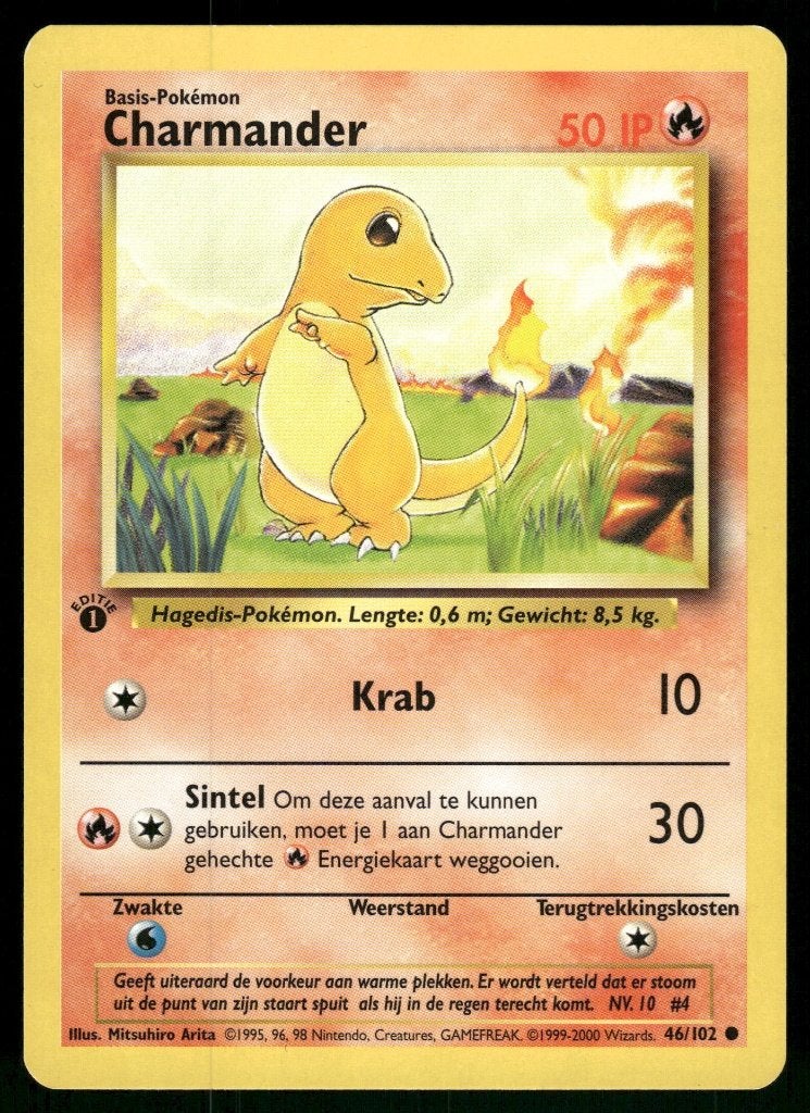 Charmander 46/102 - Base (1st edition) (NL) (NM), Verzenden, Gebruikt