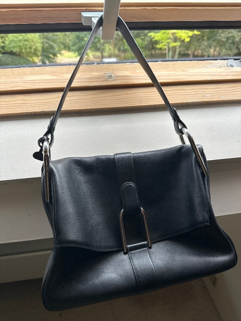 Delvaux Givry, Ophalen, Zo goed als nieuw, Zwart, Handtas