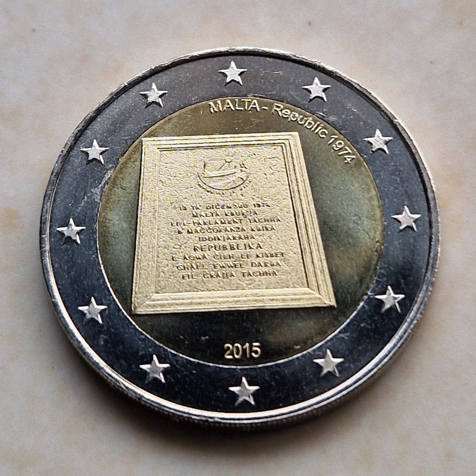 2015 Malta , 2 Euro Commemorative Coin, Postzegels en Munten, Ophalen of Verzenden, Malta, 2 euro