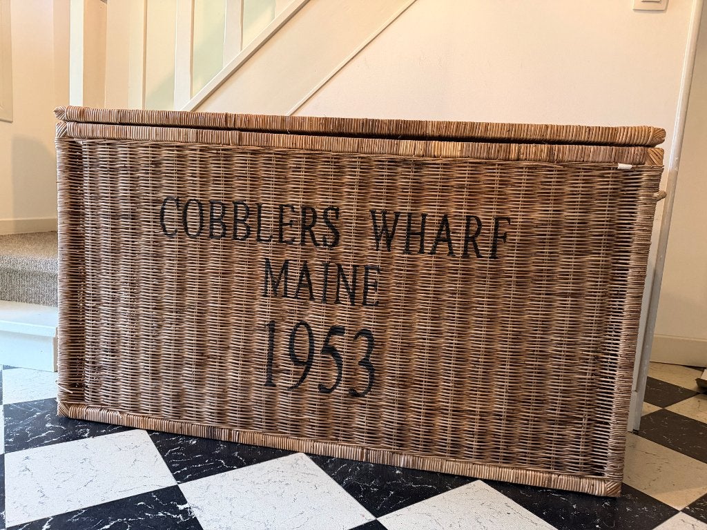 Rivièra maison cobblers wharf rieten mand, Ophalen, Mand, Zo goed als nieuw, Riet