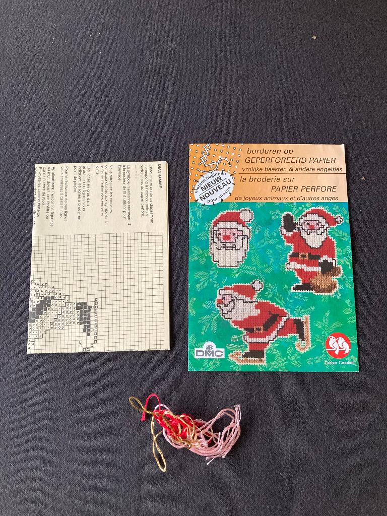Patroon van verschillende figuren + restjes DMC draad, Ophalen of Verzenden, Zo goed als nieuw, Handborduren, Patroon