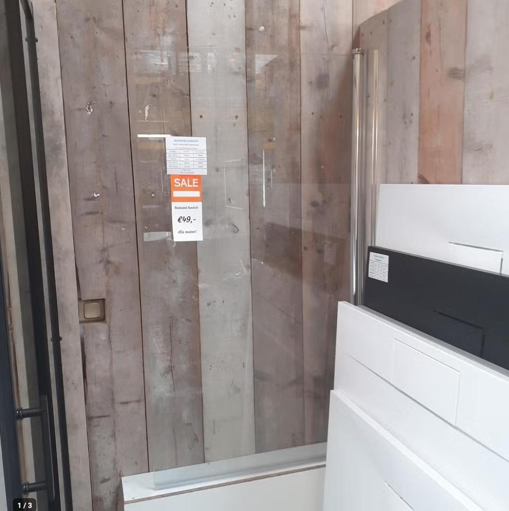 WEG=WEG Badwand, 70/80cm, Zwart, Chroom, Coating, Sundvik, Ophalen of Verzenden, Nieuw, Meerkleurig, Glas