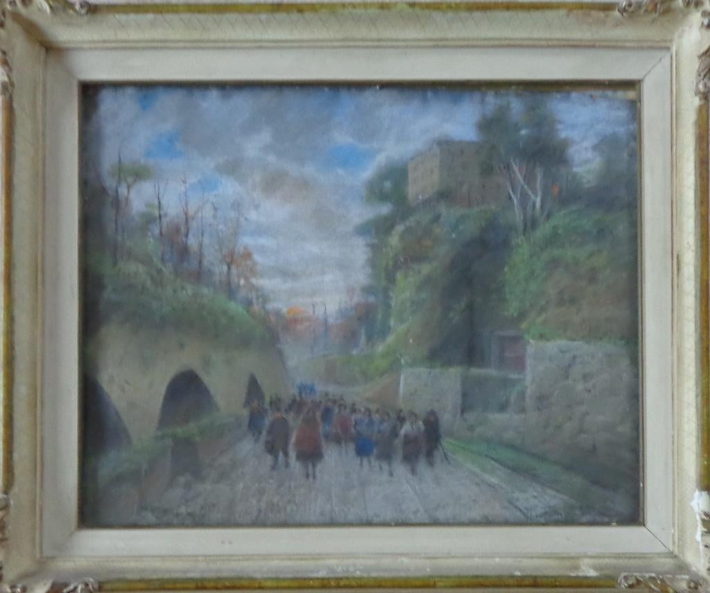 NICOLA FABBRICATORE / POSILLIPO / ORIGINEEL / 51x61cm KADER, Ophalen of Verzenden