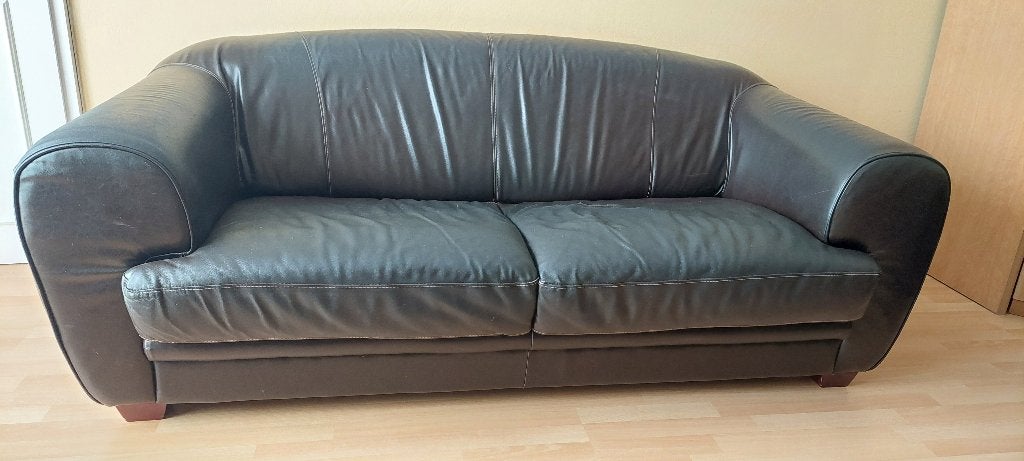Fauteuil canapé divan cuir brun. Très bon état., Huis en Inrichting, Ophalen, Gebruikt, Leer