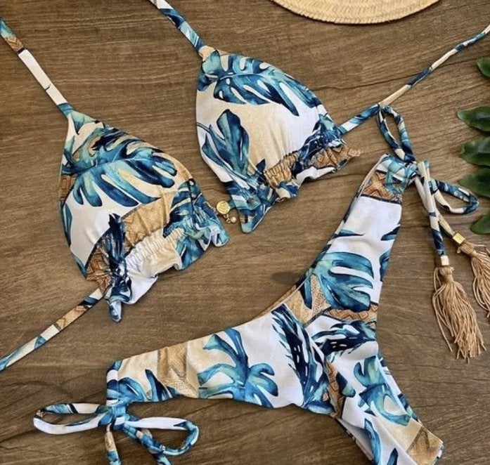 Sexy bikini push up - Met tropisch eiland stijl kleuren, Enlèvement ou Envoi, Neuf, Bikini