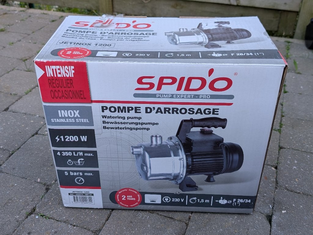NEUF ! Pompe d'arrosage Jetinox 1200 SPID'O, Jardin & Terrasse, Pompes à eau, Enlèvement, Neuf, Électrique, Pompe d'arrosage