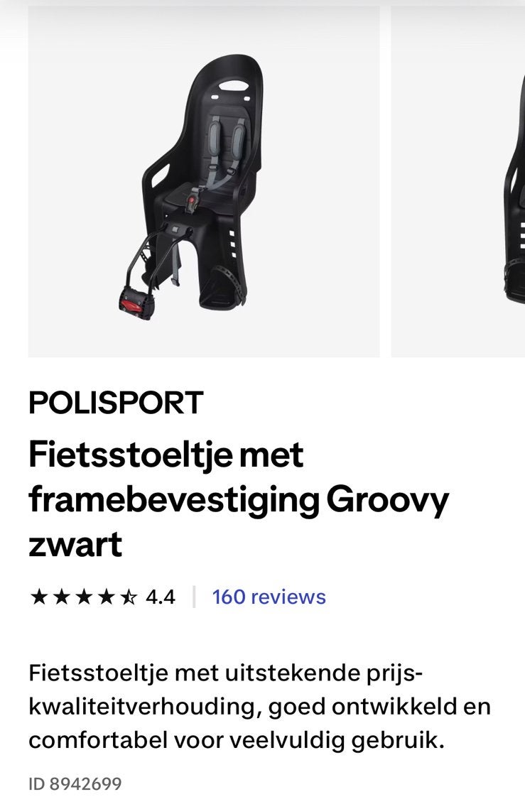Polisport Bubbly fietstoel vooraan, Fietsen en Brommers, Fietsaccessoires | Fietsstoeltjes, Ophalen, Zo goed als nieuw