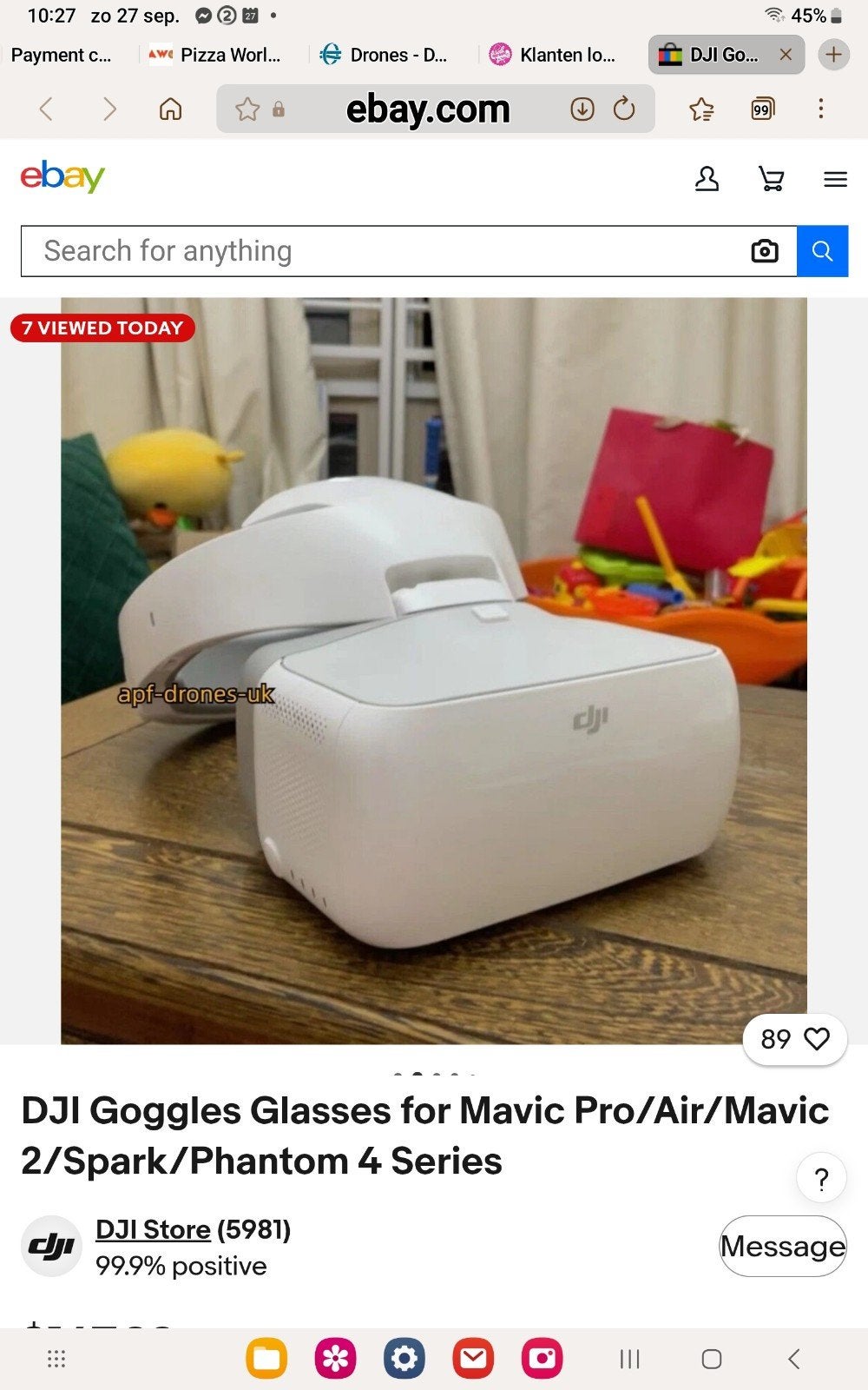 Dji googles, Ophalen, Gebruikt, DJI