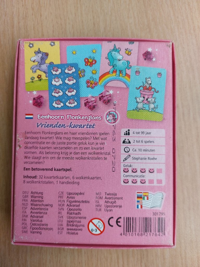 Kwartet Eenhoorn Flonkerglans (HABA), Ophalen, Haba, Zo goed als nieuw, Een of twee spelers