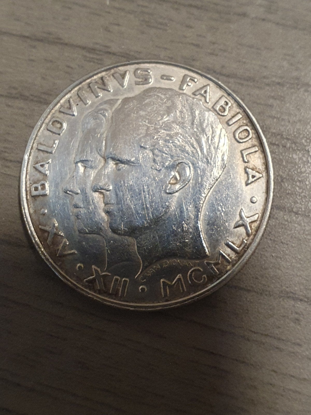 belgie 50fr.zilver Koning Boudewijn en paola, Ophalen of Verzenden, Zilver
