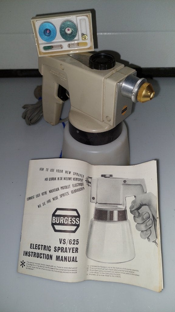 Pistolet Peinture Électrique Vintage Burgess VS/625, Enlèvement ou Envoi, Comme neuf, Pulvérisateur de peinture ou Pompe à peinture