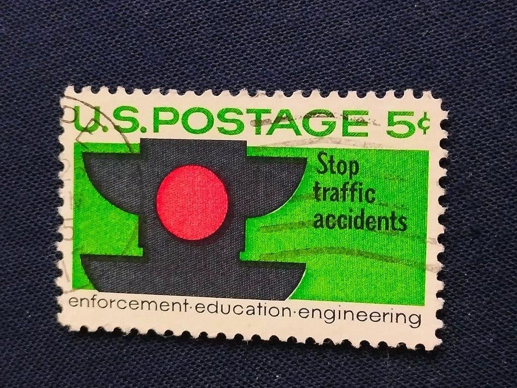 USA 1965 - verkeersveiligheid, verkeerslicht, Verzenden, Gestempeld, Noord-Amerika