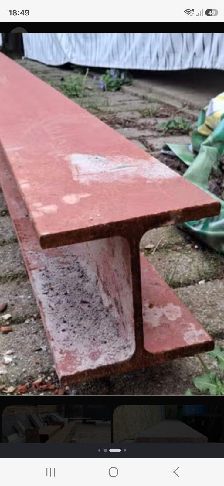 1 HBM poutrel 140 x 140 x 2500, Ophalen of Verzenden