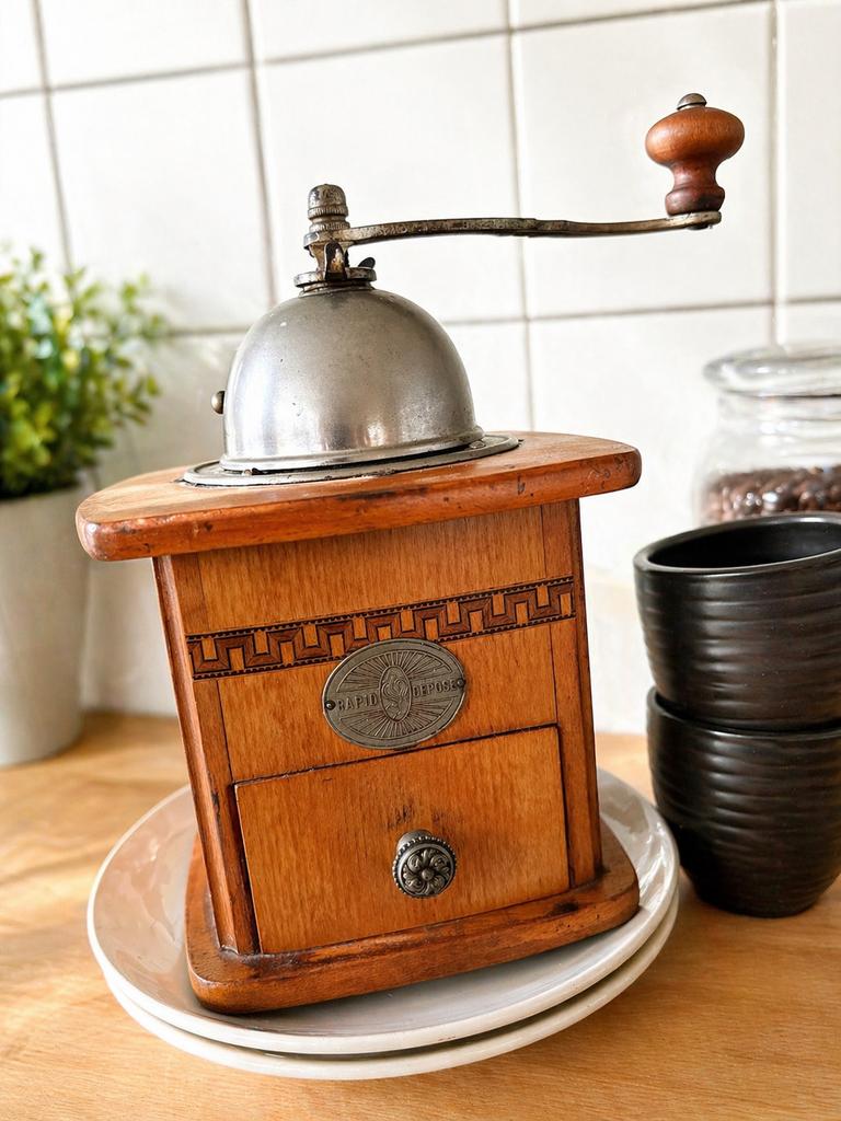 Antieke houten koffiemolen — vintage, Antiek en Kunst, Antiek | Keukengerei, Ophalen