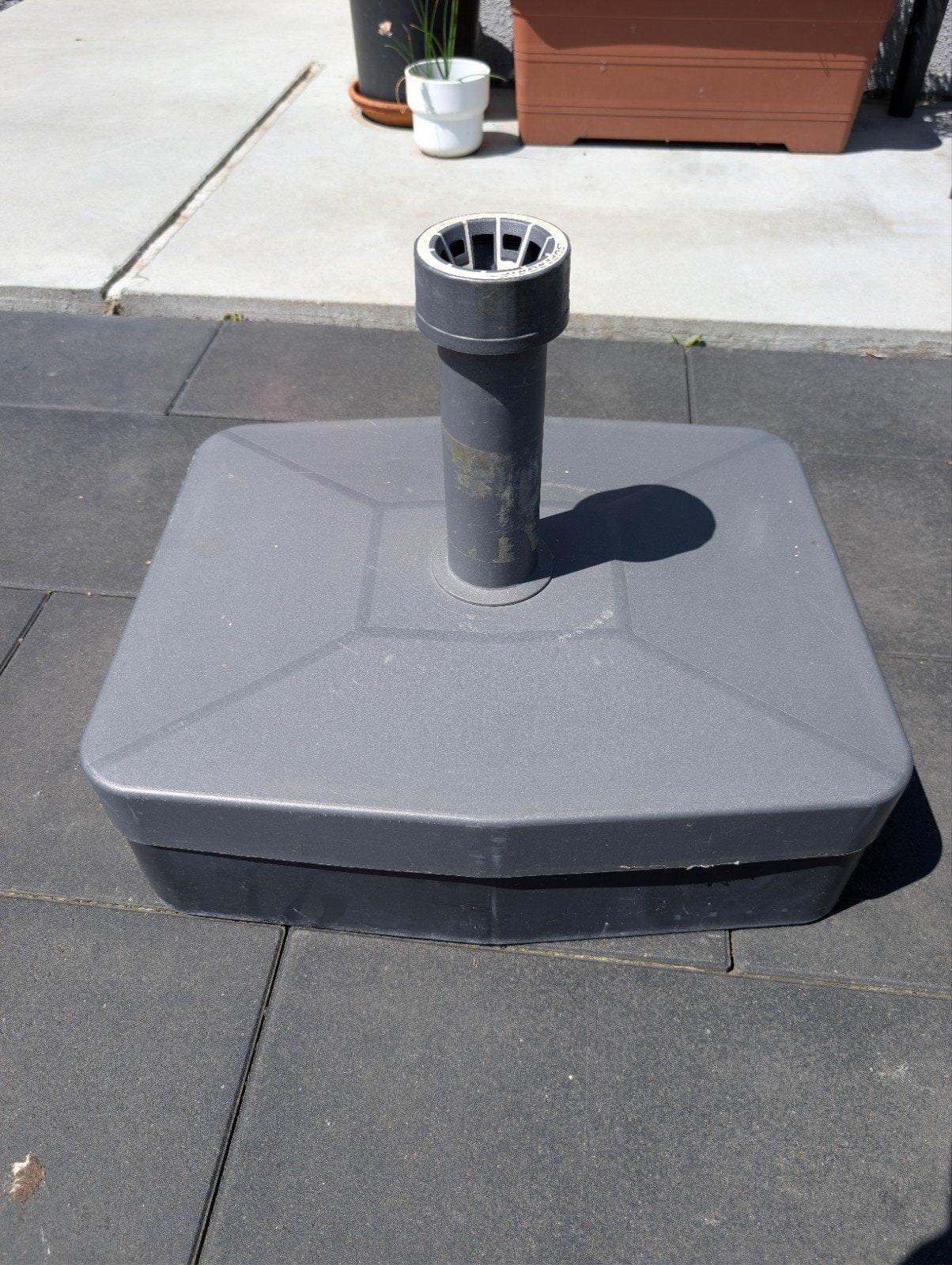 Parasol voet, Ophalen