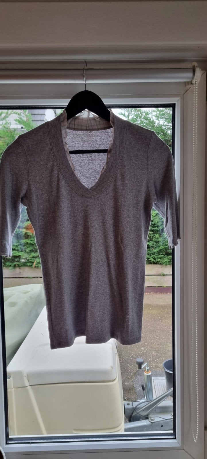 Marccain grijs bloesje, Kleding | Dames, Ophalen, Zo goed als nieuw, Korte mouw, Maat 36 (S)
