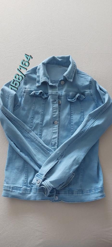 spijkerjas jeans voor meisjes, maat 158, Ophalen of Verzenden, Zo goed als nieuw, Jas