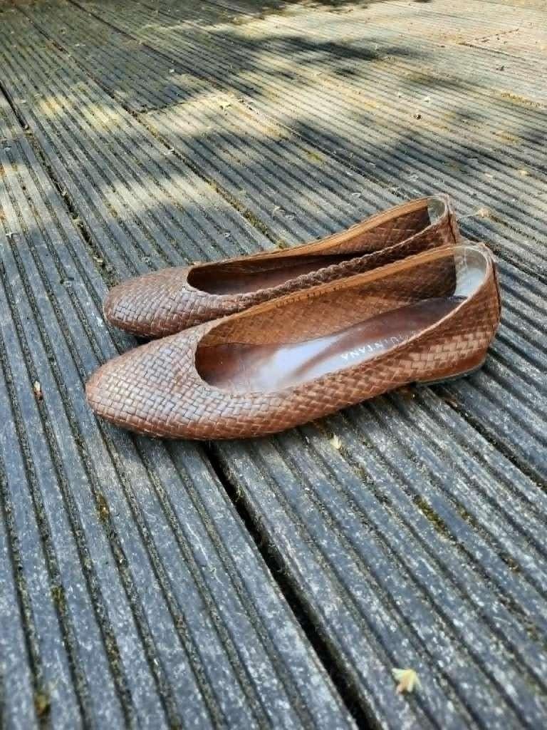 Tressé ballerina's Pons Quintana, Kleding | Dames, Ophalen, Bruin, Ballerina's, Zo goed als nieuw
