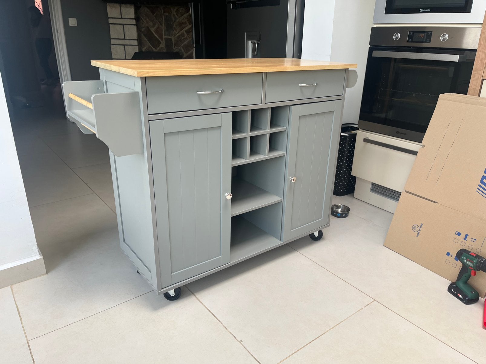 Mobiel keukeneiland /nieuwstaat! Zeer veel opbergruimte!, Ophalen, 100 tot 150 cm, Nieuw, Minder dan 100 cm