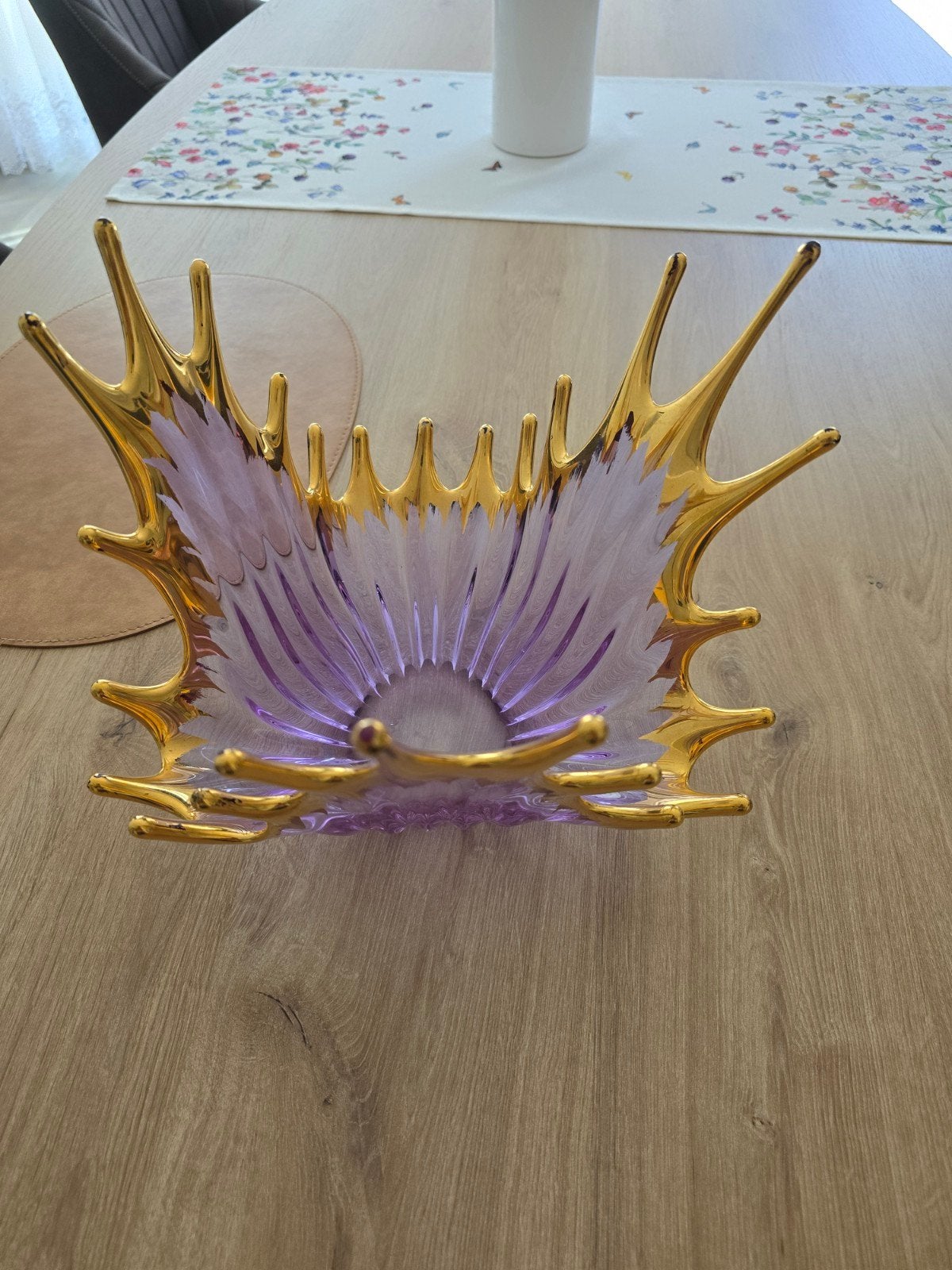 Kristallen glazen schaal in Murano stijl, Huis en Inrichting, Woonaccessoires | Schalen en Manden, Ophalen, Schaal