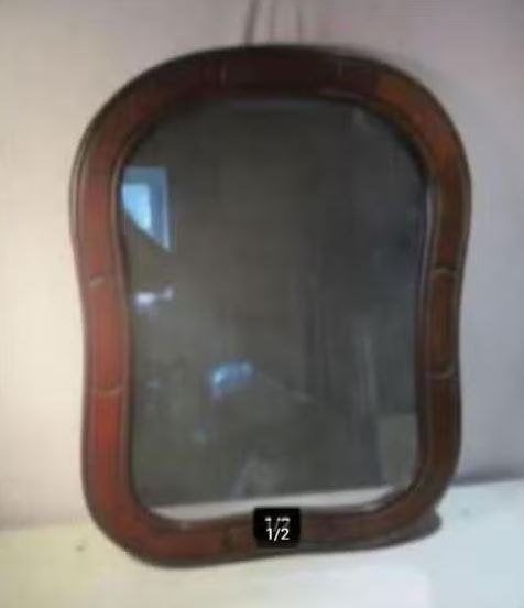 Beau miroir en bois antique lourd - 77x59, Enlèvement ou Envoi