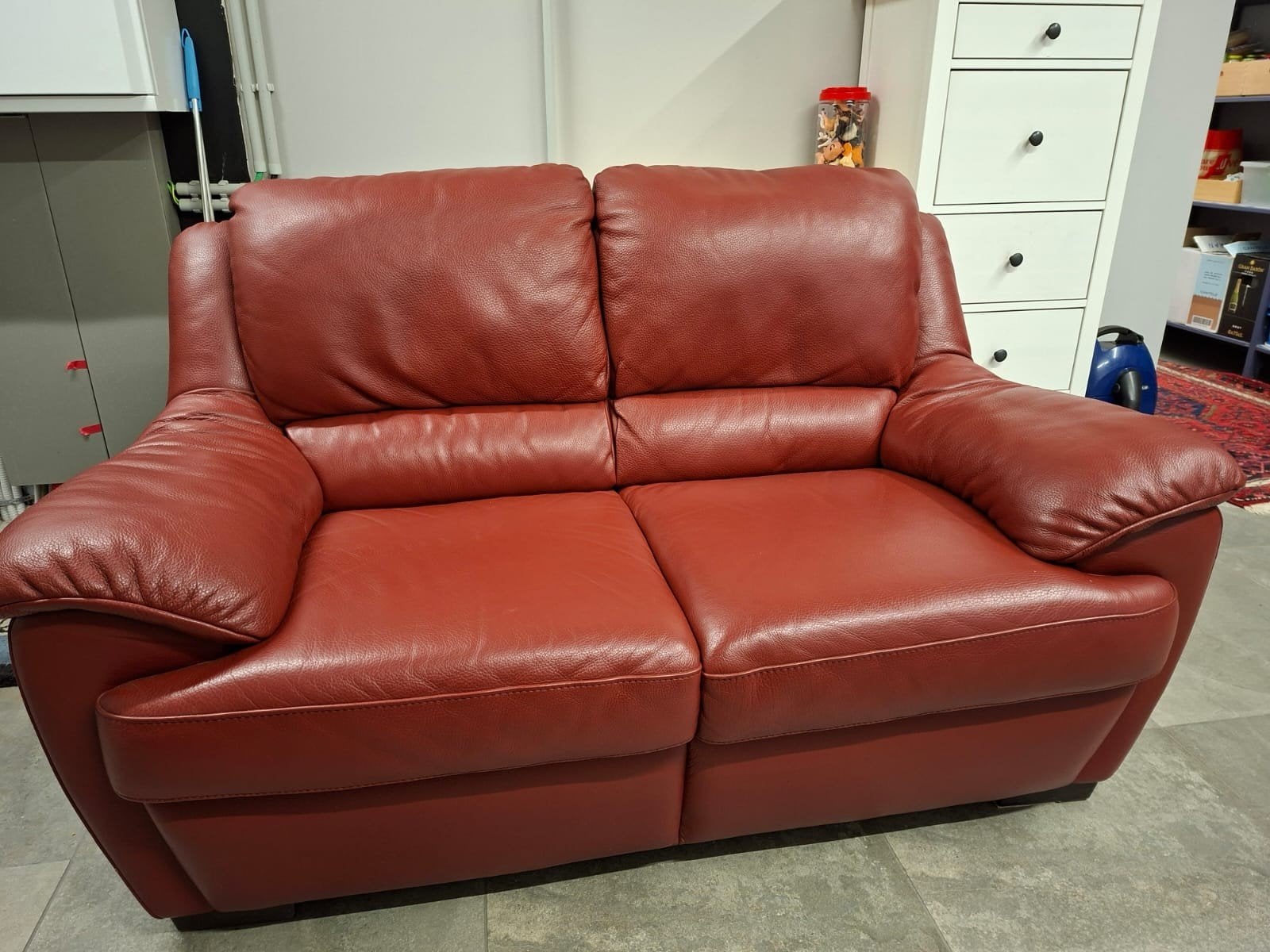 Lederen zetel Natuzzi ( tweezit), Huis en Inrichting, Ophalen