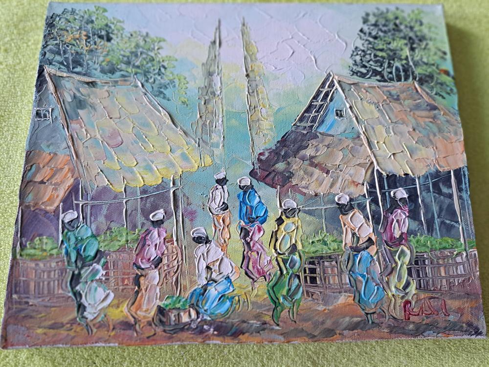 Klein schilderij uit Senegal, Ophalen