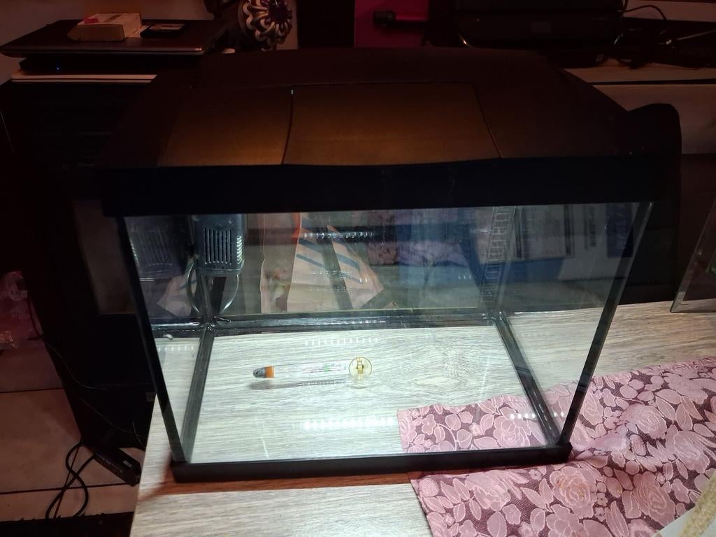 Petit aquarium de 30/27/18 avec pompe eclairage thermomètre, Enlèvement, Pompe