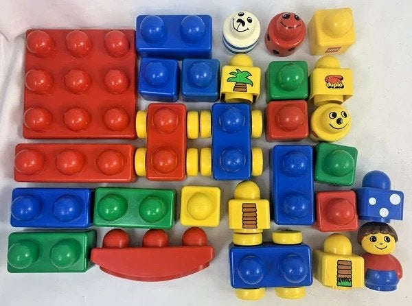 Blocs de construction Lego Primo Duplo, véhicules, figurines, Overige thema's, Complet, Ensemble complet, Comme neuf