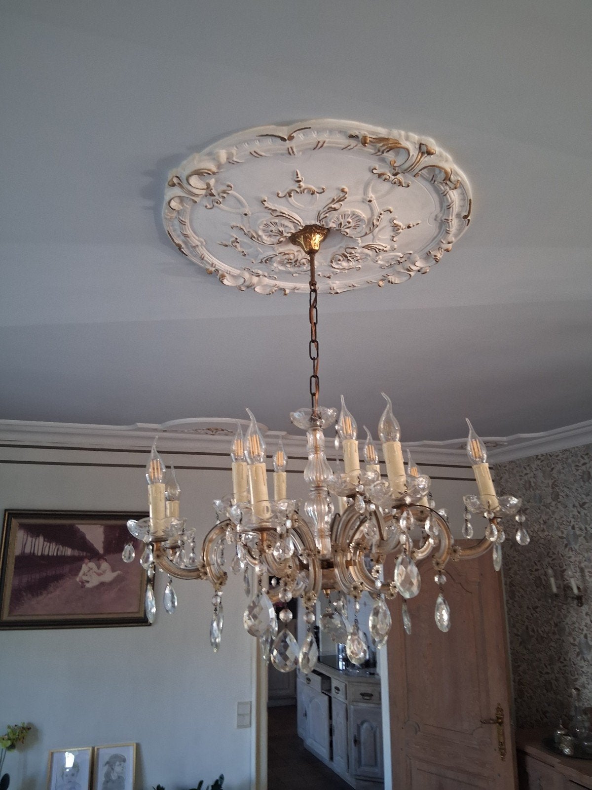 kroonluchter kristal, Ophalen, Gebruikt, Overige materialen, Vintage