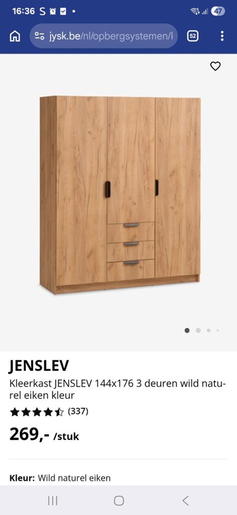 Klerenkast en extra opbergruimte jysk 1 maand oud., Enlèvement