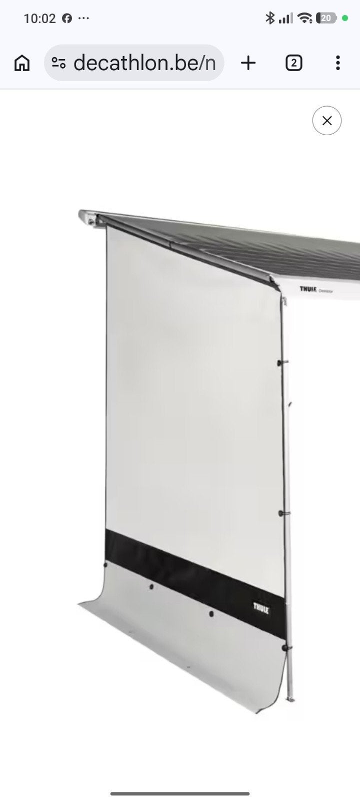 Thule zijwand G2 + spanstang 2m50 Nieuw !, Ophalen of Verzenden, Nieuw