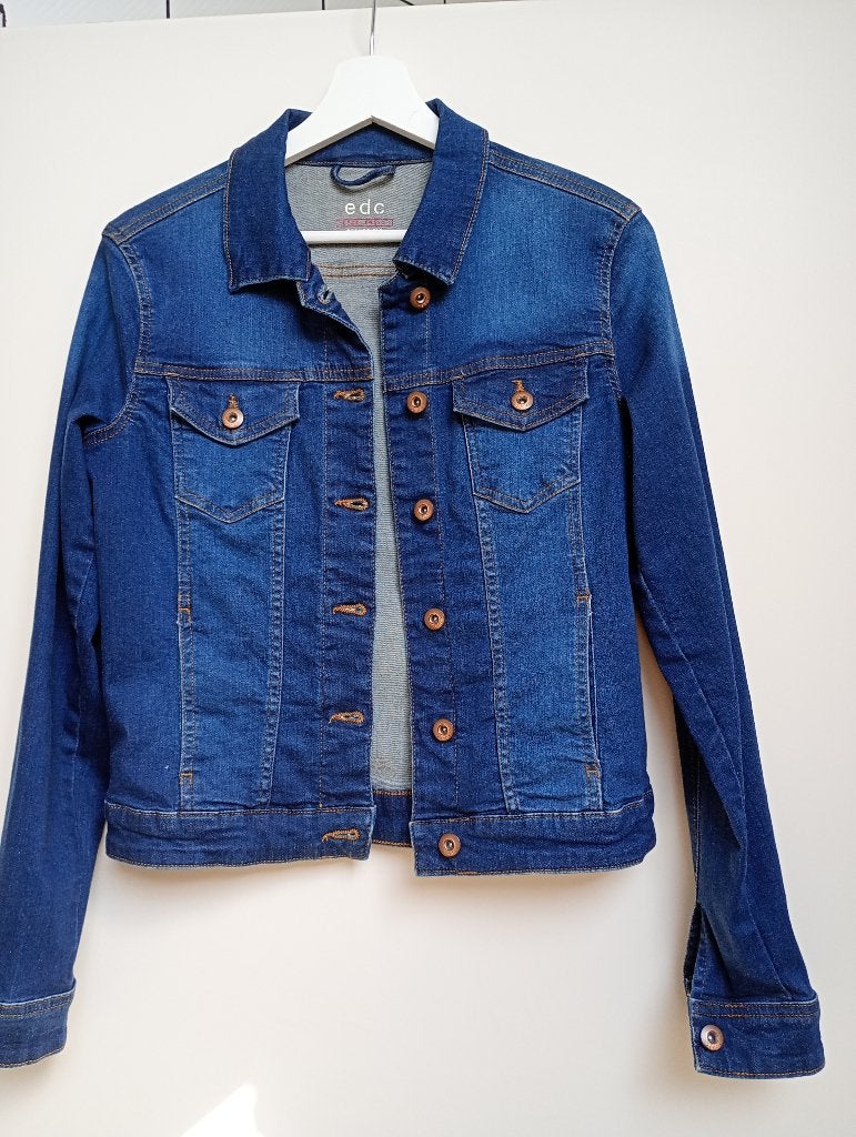 Jeansjasje EDC maat Small, Ophalen, Blauw, Overige jeansmaten, Zo goed als nieuw