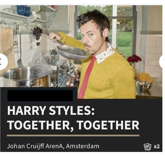 2 tickets voor 150€ Harry Styles woe 20/5!!, Tickets en Kaartjes, Twee personen, Mei