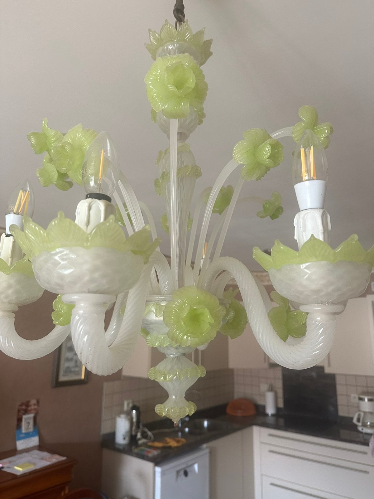 Twee Prachtige kroon lusters merk Marva, Ophalen, Zo goed als nieuw, Glas