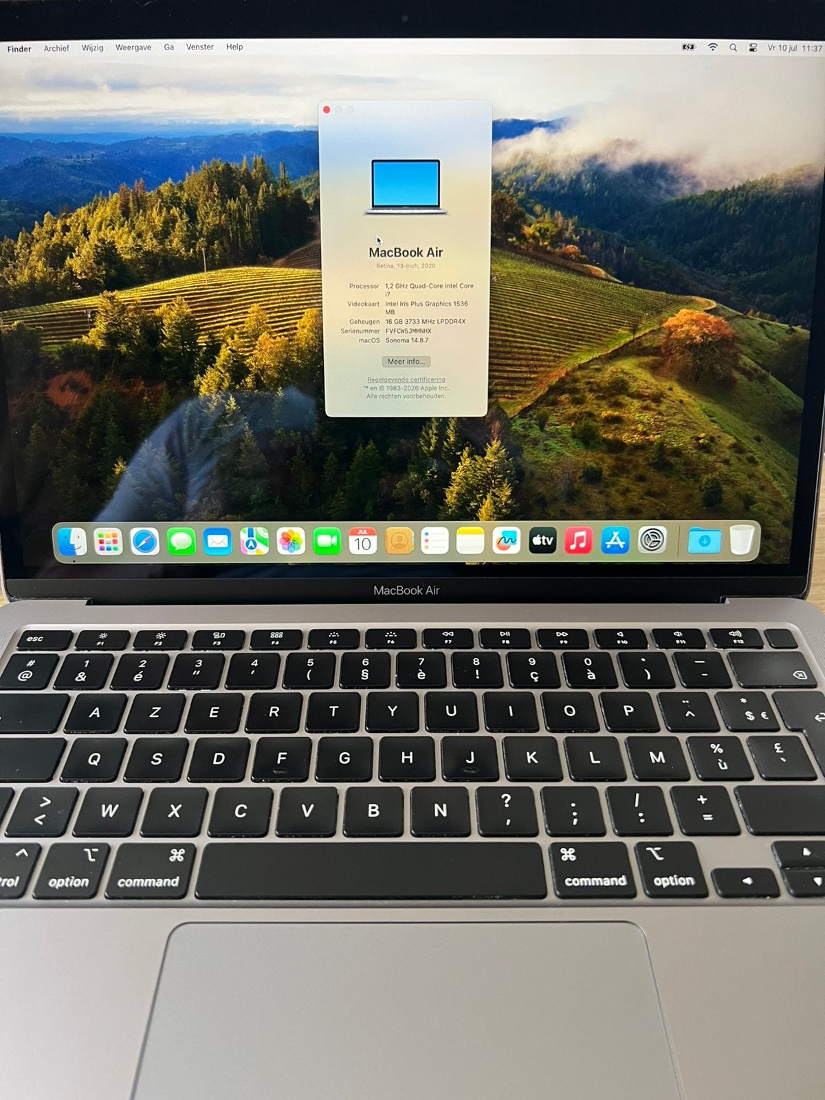 Macbook Air i7 16GB 256GB- fingerprintID zeer goede staat, Computers en Software, Apple Macbooks, Zo goed als nieuw, MacBook, 13 inch