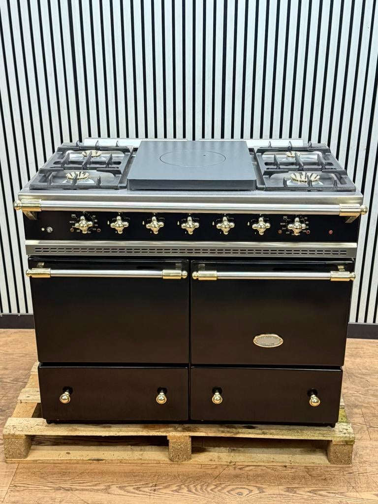 Luxe Lacanche met coupe de feu zwart/messing 2 ovens 100 cm, Ophalen of Verzenden, Zo goed als nieuw