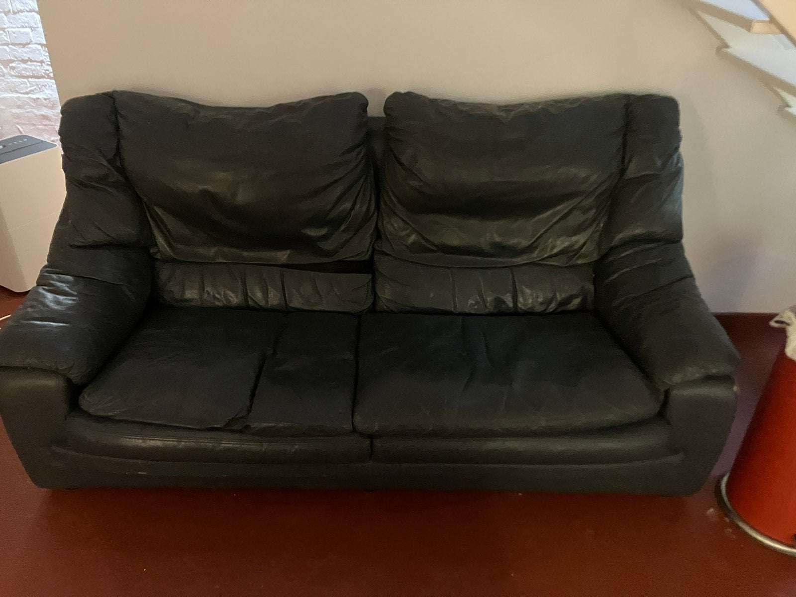 Canapé 2 places en cuir, Huis en Inrichting, Ophalen, Gebruikt, 150 tot 200 cm, Driepersoons