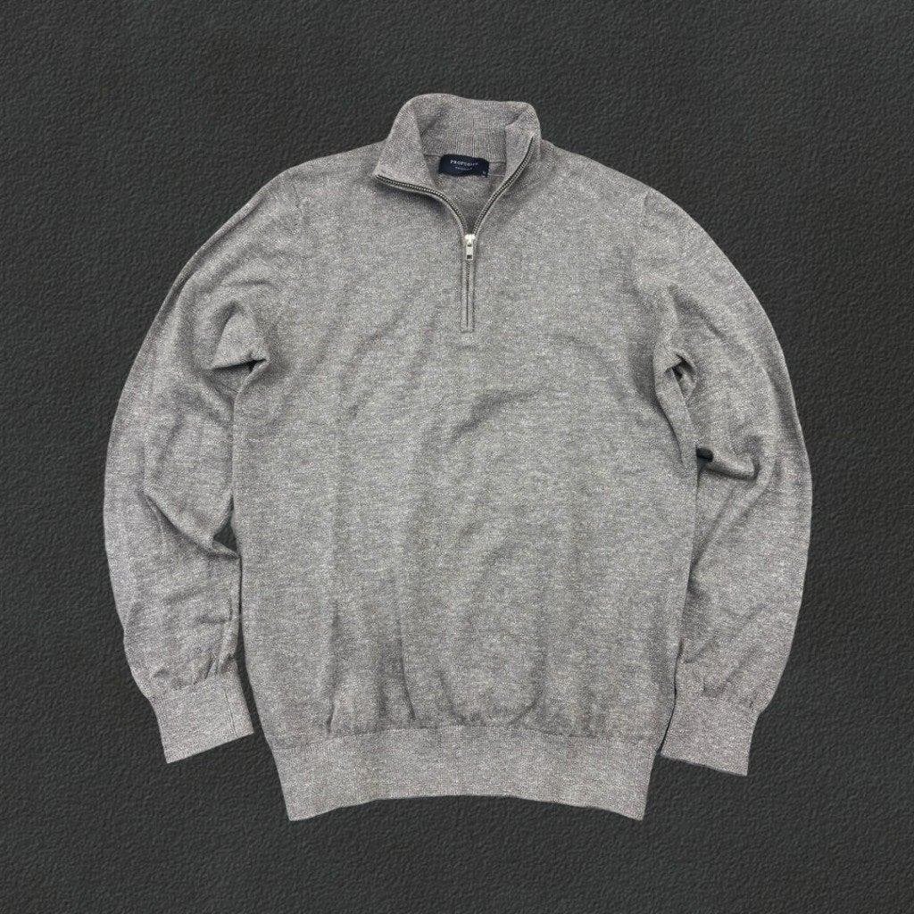 (1299) Grijze Profuomo Half Zip - Heren M - Nieuw, Kleding | Heren, Truien en Vesten, Grijs, Verzenden, Maat 48/50 (M), Profuomo