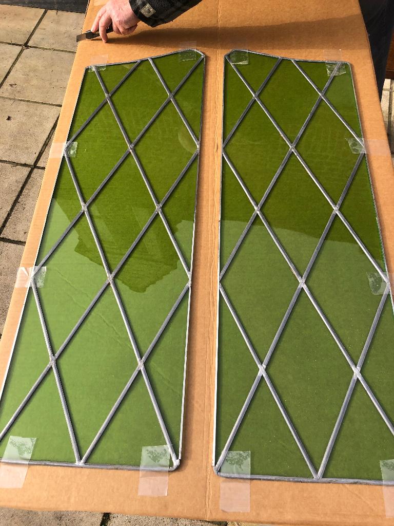 Gekleurd glas uit kastdeur, Antiek en Kunst, Ophalen