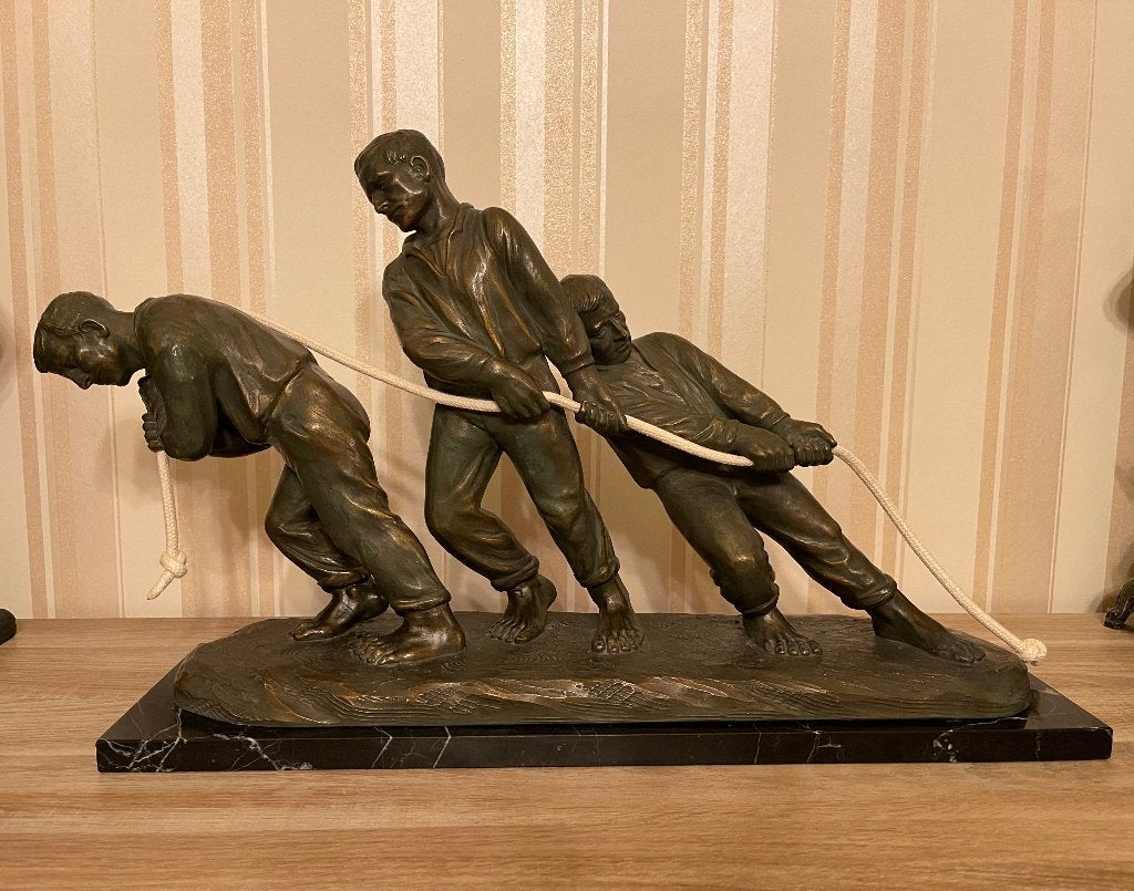 “L’Effort” van Auguste Carli (1868-1930), Antiquités & Art, Enlèvement