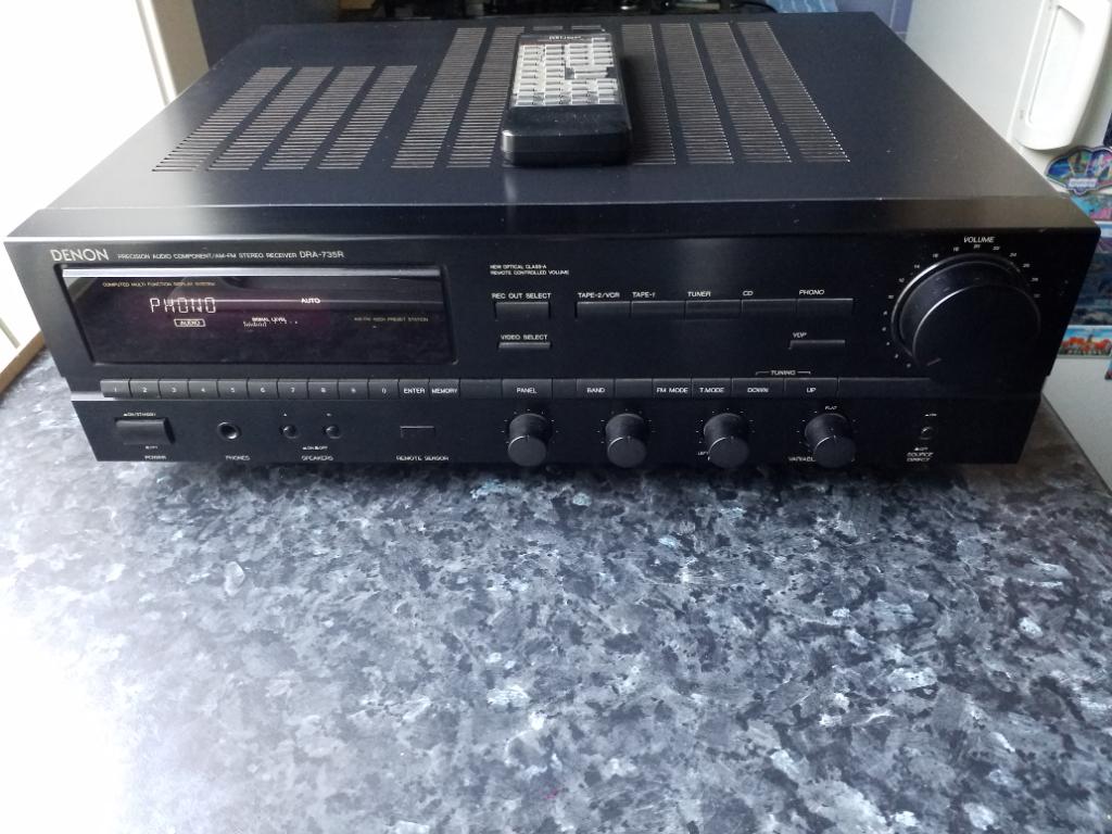 Denon DRA - 735R , 2 x 80 Watts RMS / 8 ohm , perfekte staat, TV, Hi-fi & Vidéo, Amplificateurs & Ampli-syntoniseurs, Denon, 60 à 120 watts
