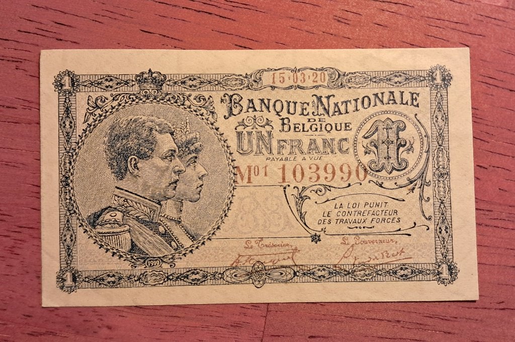 1 franc 1920 - billet unc, Envoi, Billets en vrac