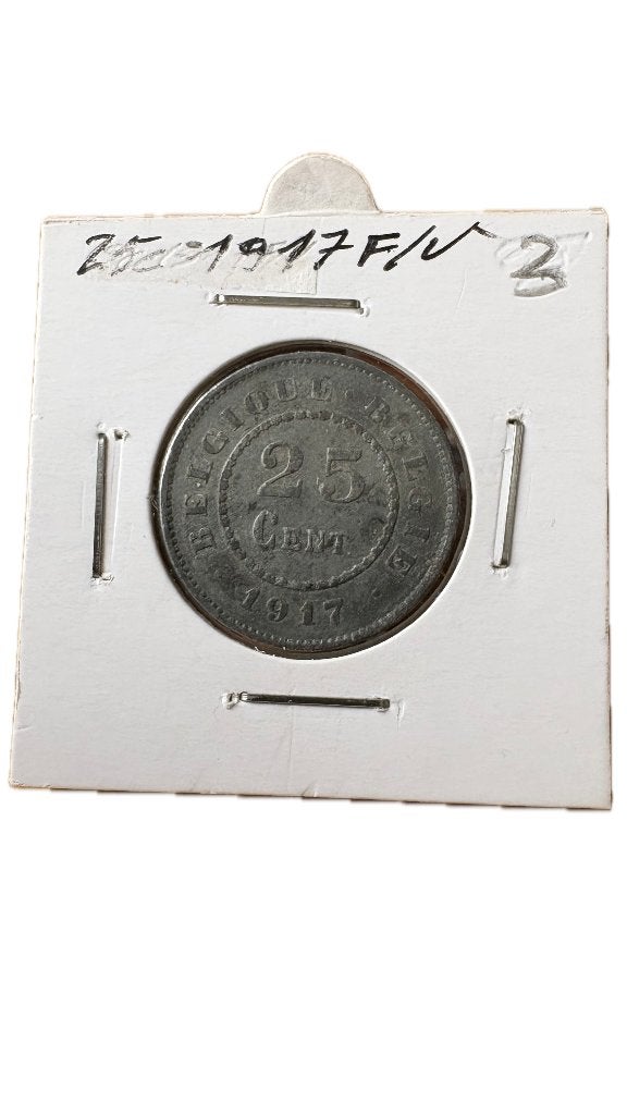 ALBERT I: 25 CENT, bezetting 1917FV, Postzegels en Munten, Munten | België, Ophalen of Verzenden