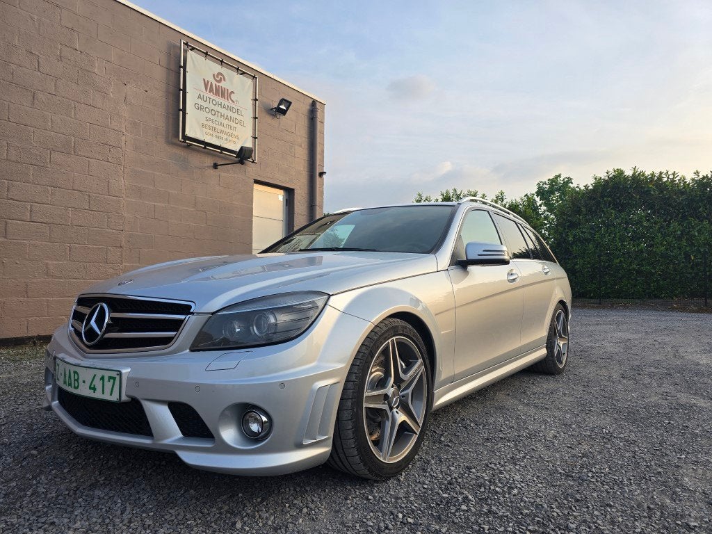 Mercedes C63 AMG , 6.2 V8 , ONGEVALVRIJ !!, Autos, Cuir, Argent ou Gris, Achat, 336 kW